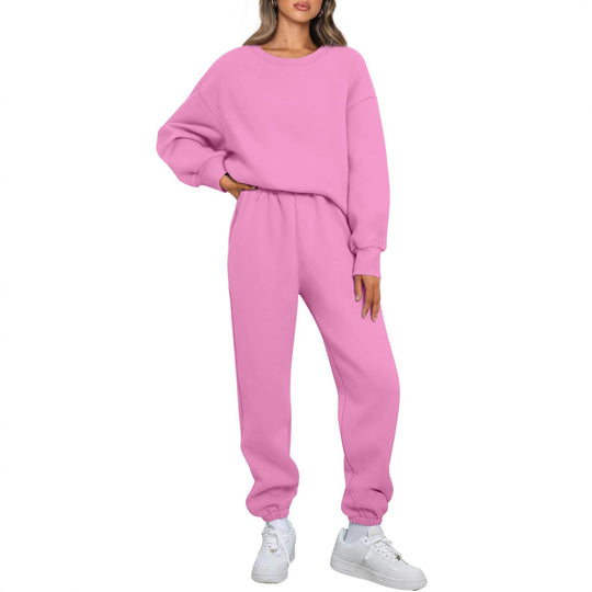 Damen nan gemütliches zweiteiliges Lounge-Set aus French-Terry mit Oversize-Sweatshirt und taillierter Jogginghose EB