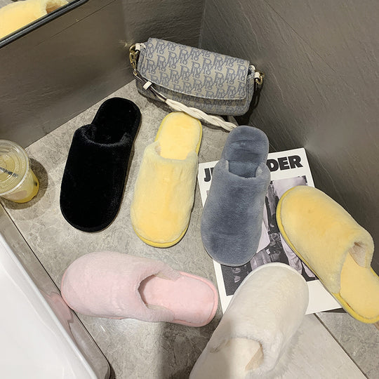 Damen Flauschige Hausschuhe aus weichem Plüschmaterial EB