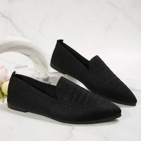 Damen Slipper mit atmungsaktivem Strickdesign EB