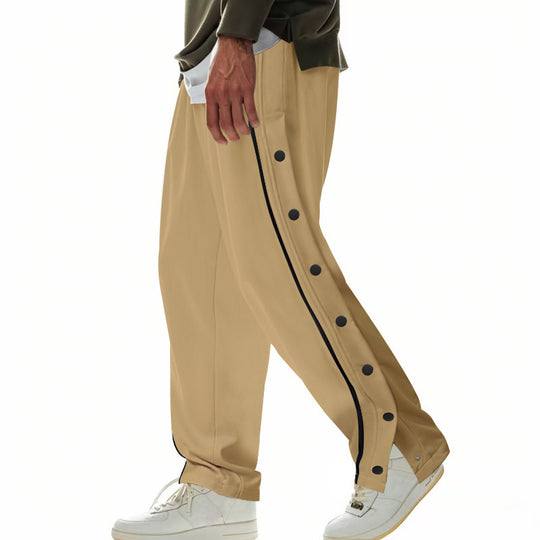 Herren Cargo-Hose mit Druckknopf-Design und seitlichem Reißverschluss EB