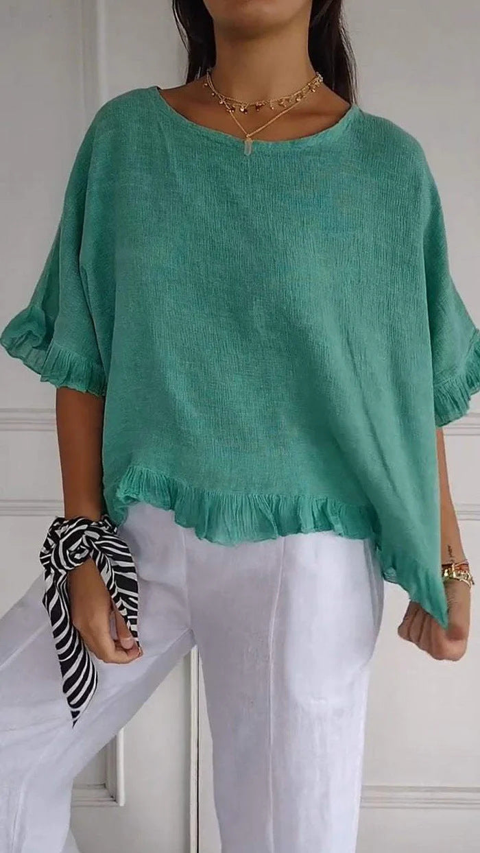 Damen Leichtes Shirt mit Fransen EB