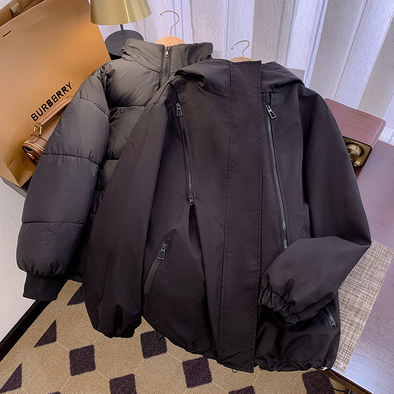 Damen Leichte Übergangsjacke mit verstellbarem Kapuzenkragen und praktischen Taschen EB