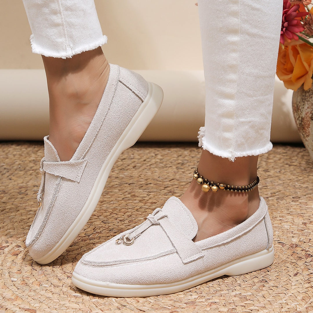 Damen Elegante Mokassins mit modischem Riemendesign und bequemer Dämpfung EB