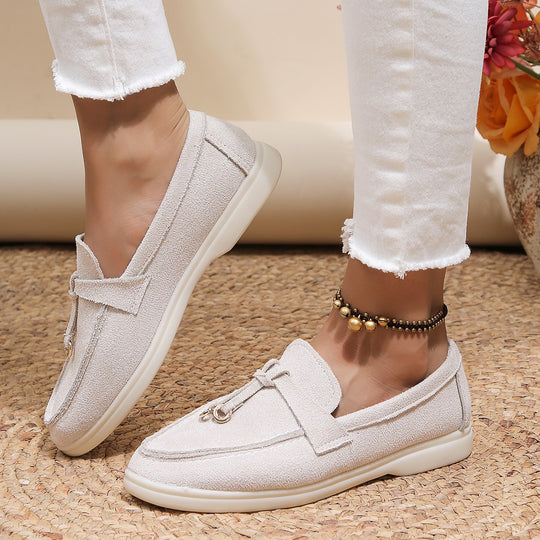 Damen Elegante Mokassins mit modischem Riemendesign und bequemer Dämpfung EB