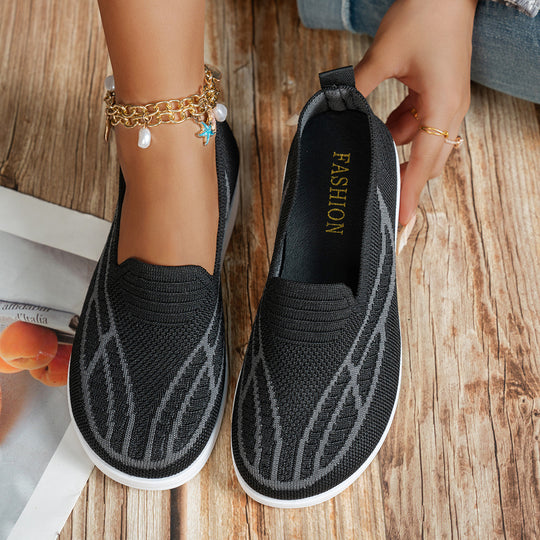Damen Bequeme Slip-On Sneakers mit atmungsaktivem Obermaterial EB