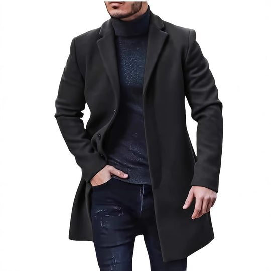 Herren eleganter Wollmantel mit schmalem Schnitt EB