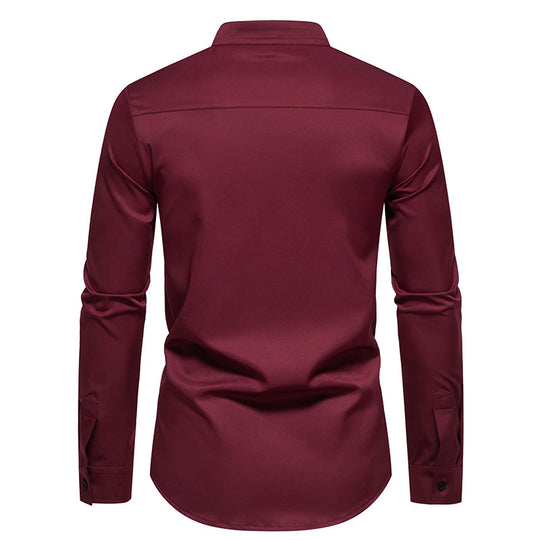 Herren modisches Langarmhemd mit schickem Farbblockdesign EB