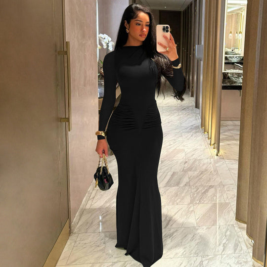 Damen Langarm Bodycon Abendkleid EB