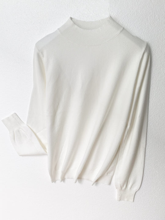 Damen Hochwertiger Pullover mit Stehkragen aus feinem Strick EB