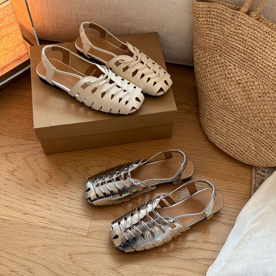 Damen Atmungsaktive Sandalen mit modischem Flechtmuster und rutschfester Sohle EB
