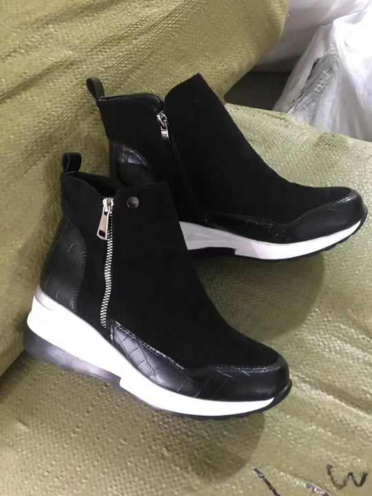 Damen Stiefeletten mit modischem Reißverschluss und eleganter Sohle EB