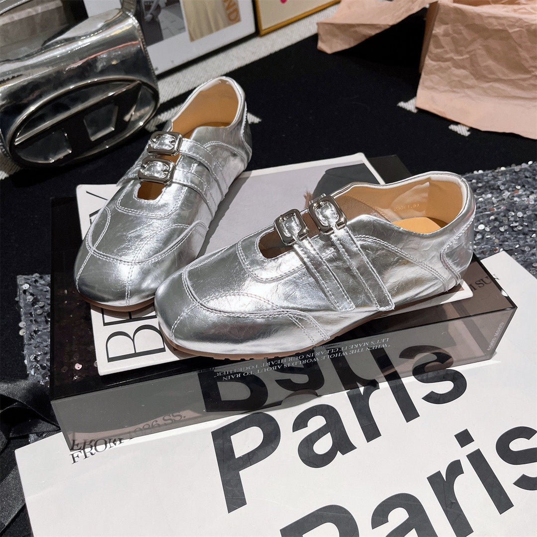 Damen modische und schicke Schnürschuhe mit Glanzdetails EB