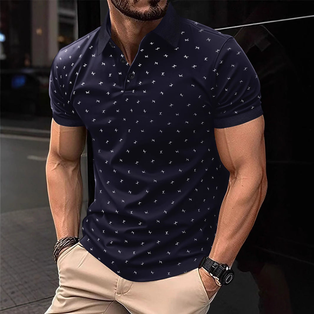 Herren Polohemd mit modernem floralem Design und hochwertiger Baumwollqualität EB