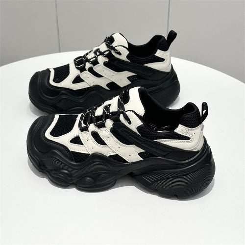 Damen Sportliche Chunky Sneakers mit atmungsaktivem Mesh-Obermaterial und robustem Profil EB