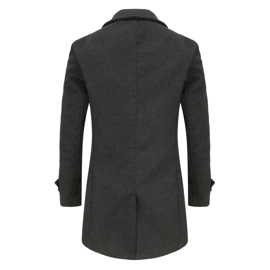Herren stilvoller und eleganter Übercoat mit doppelter Knopfreihe EB
