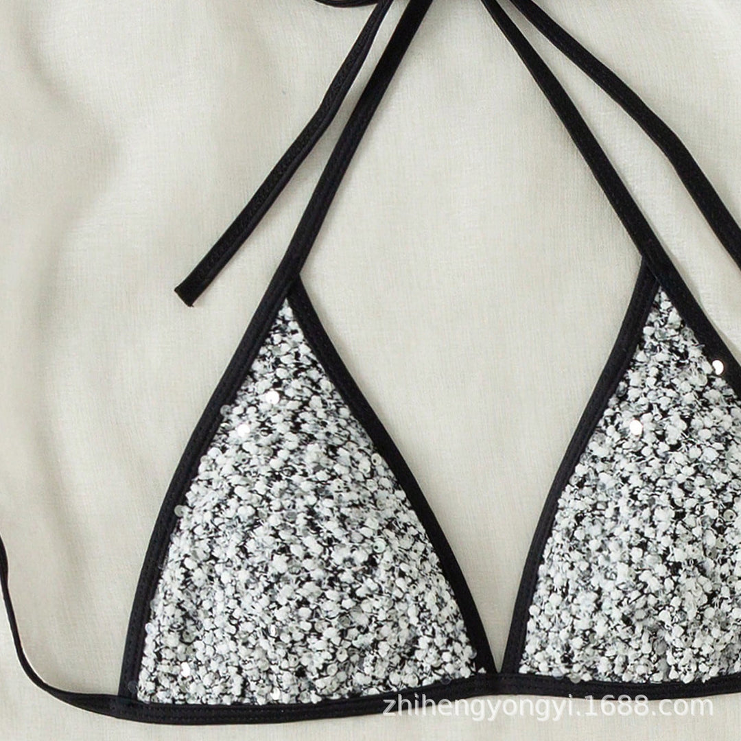 Damen Triangel-Bikini mit funkelndem Detail EB
