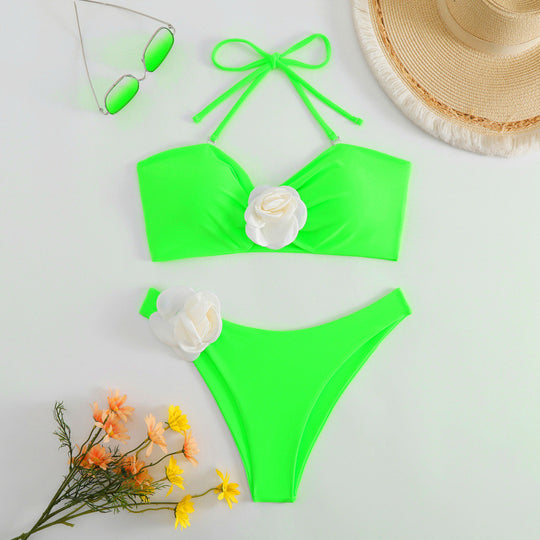 Damen Bikini-Set mit dekorativem Blumenmotiv EB
