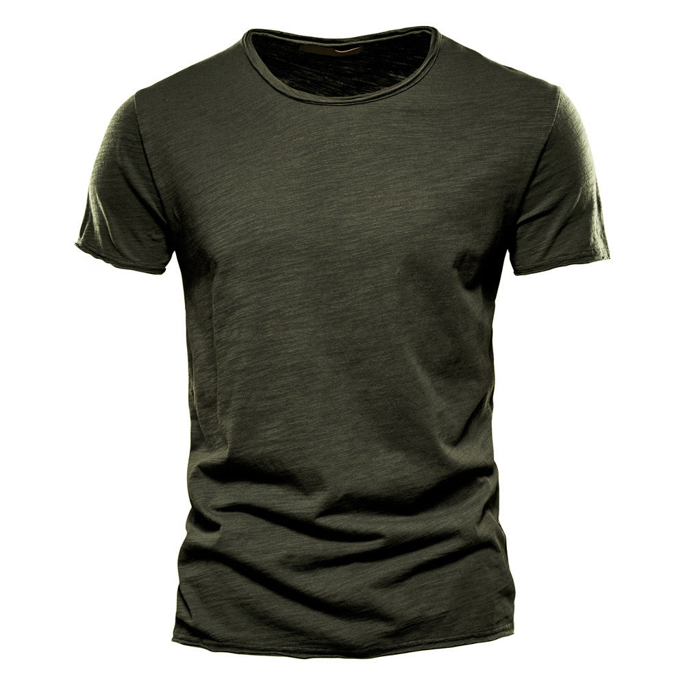 Herren nan leichtes Baumwolljersey Kurzarmshirt mit V-Ausschnitt und schmaler Passform EB