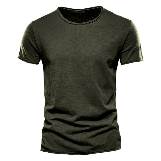 Herren nan leichtes Baumwolljersey Kurzarmshirt mit V-Ausschnitt und schmaler Passform EB