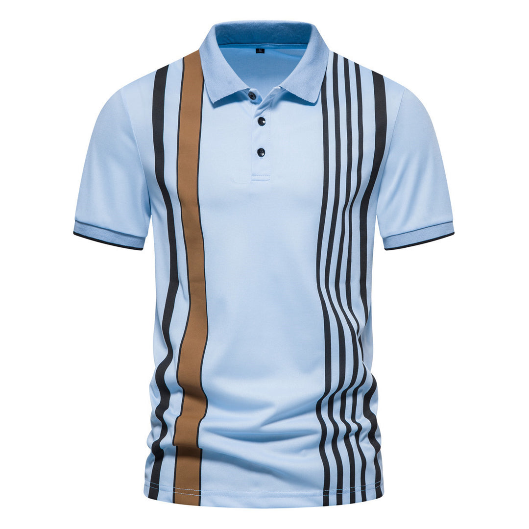 Herren Poloshirt mit modernen Streifen und atmungsaktiven Eigenschaften EB