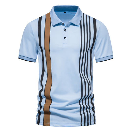Herren Poloshirt mit modernen Streifen und atmungsaktiven Eigenschaften EB