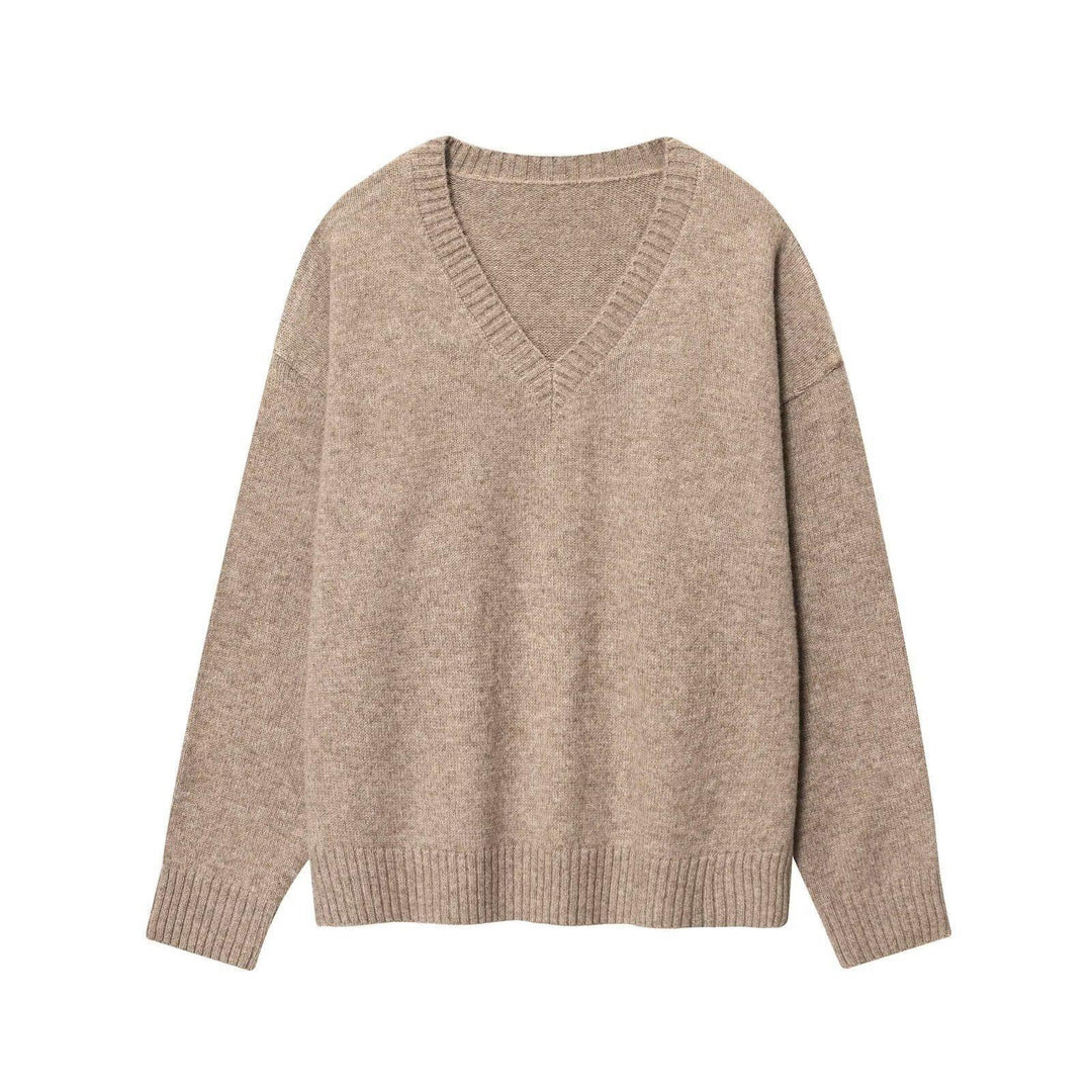 Damen gemütlicher V-Ausschnitt Pullover EB