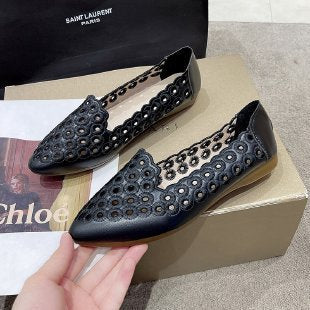 Damen Elegante Slipper mit atmungsaktiver Lochmuster-Oberfläche EB