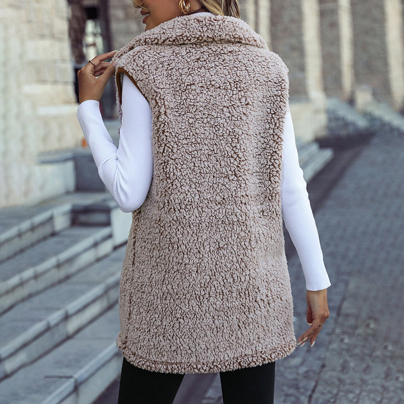 EB | Plüschwesten Strickjacke