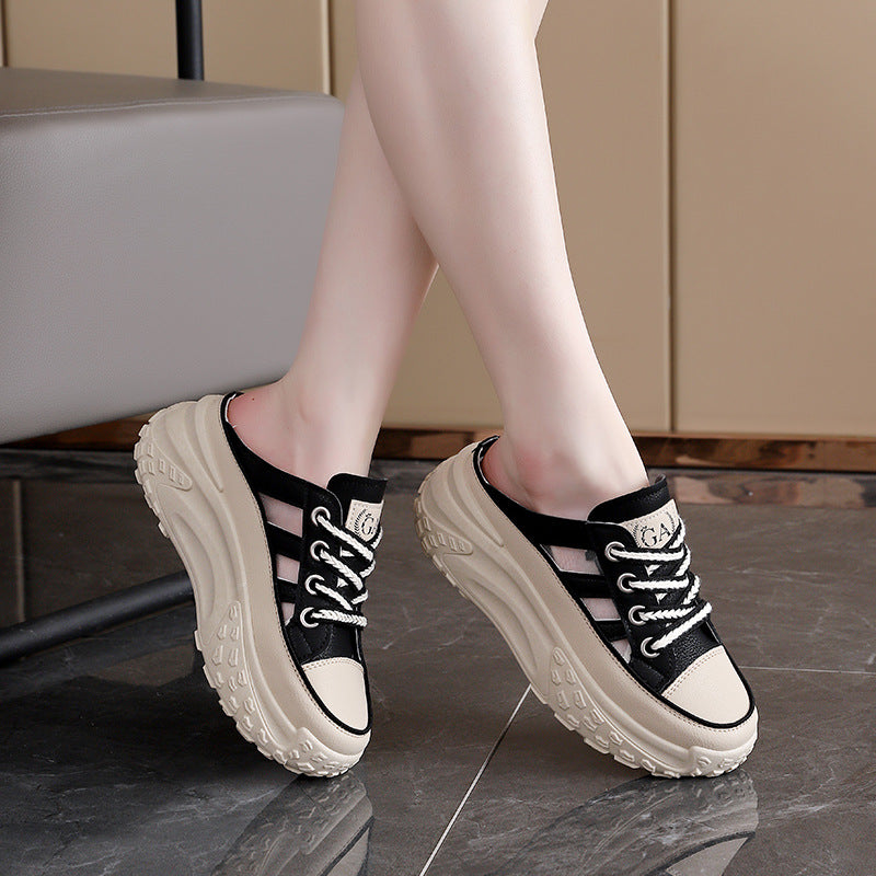 Damen bequeme Slip-On Sneakers mit atmungsaktiver Mesh-Oberfläche und rutschfester Sohle EB