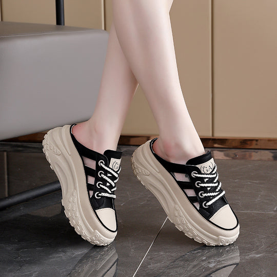Damen bequeme Slip-On Sneakers mit atmungsaktiver Mesh-Oberfläche und rutschfester Sohle EB
