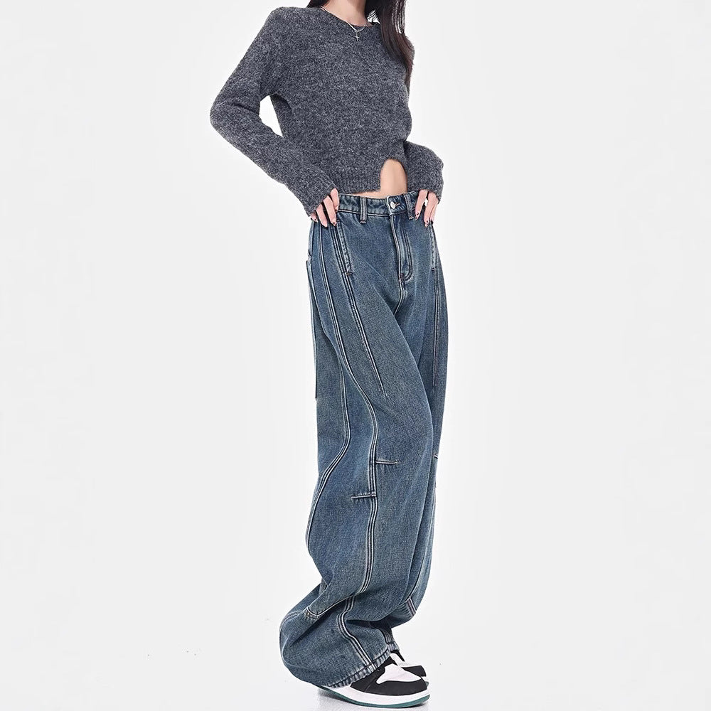 Damen Weite Denim-Hosen EB