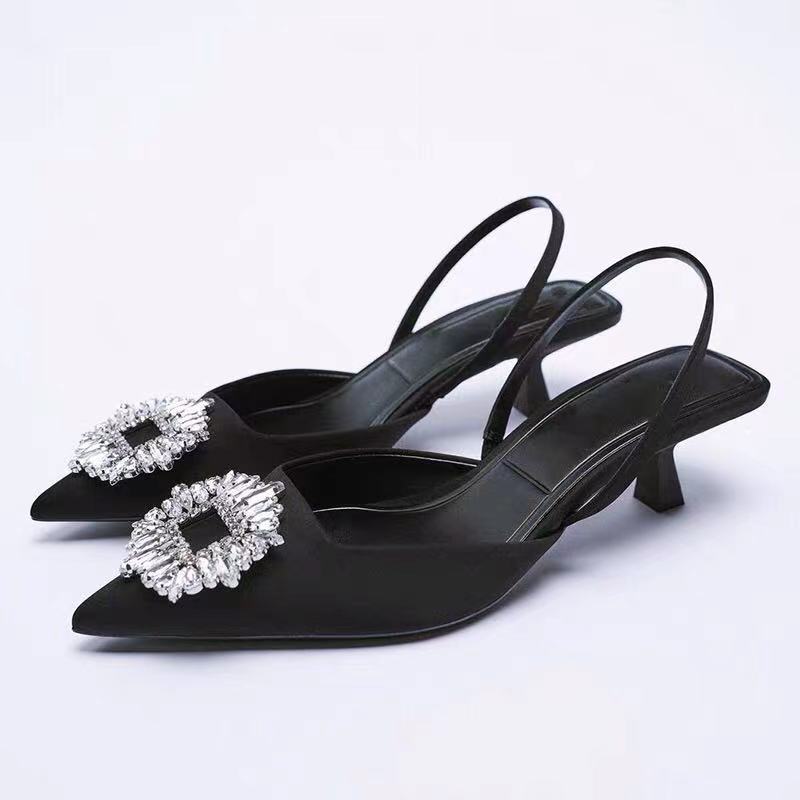 Damen Slingback-Pumps mit funkelndem Schmuckdetail EB