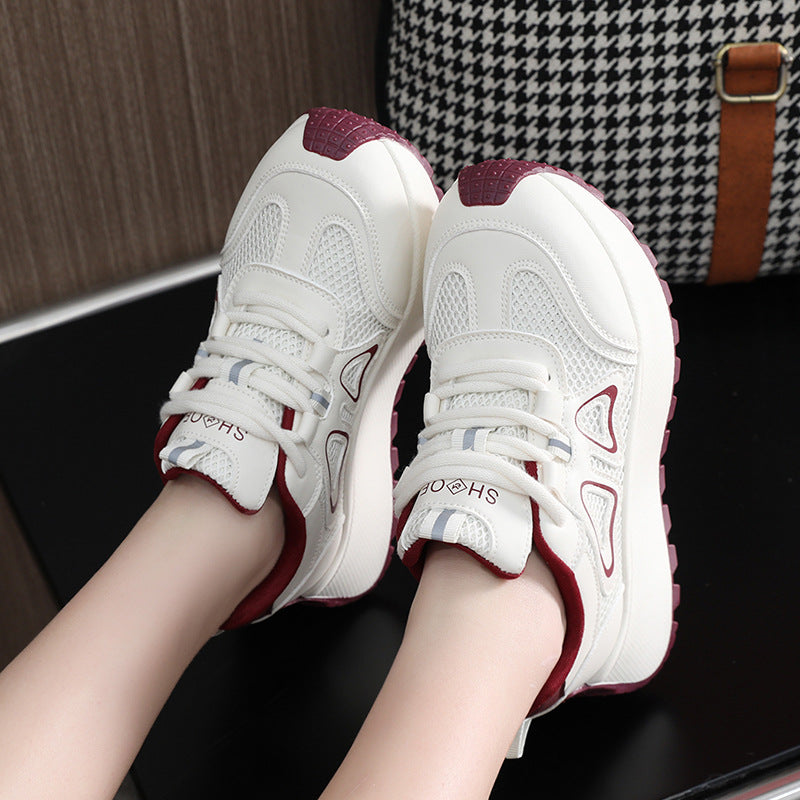 Damen Sportliche Sneakers mit atmungsaktiver Mesh-Oberfläche und stoßdämpfender Sohle EB