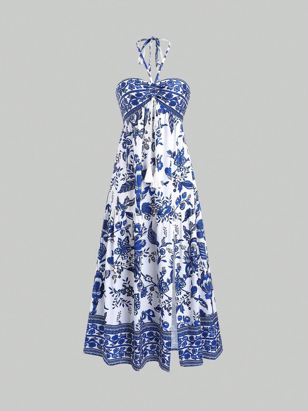 Damen Boho Maxikleid mit Trägern EB
