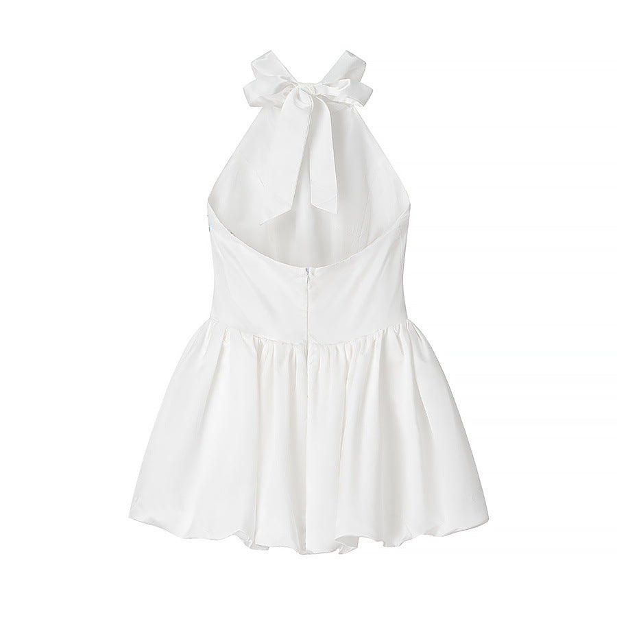 Damen Ballettkleid mit offenem Rücken und schwingendem Rock EB