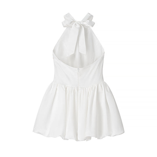 Damen Ballettkleid mit offenem Rücken und schwingendem Rock EB