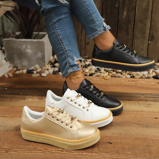 Damen Sneakers mit goldenen Akzenten EB