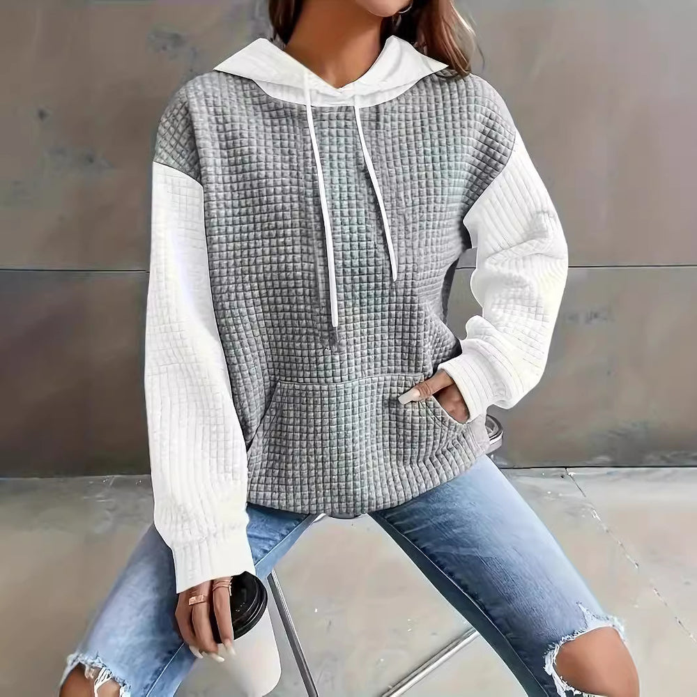 Damen Kapuzenpullover mit strukturiertem Design und praktischen Taschen EB