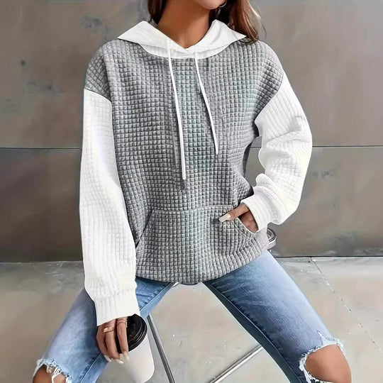 Damen Kapuzenpullover mit strukturiertem Design und praktischen Taschen EB
