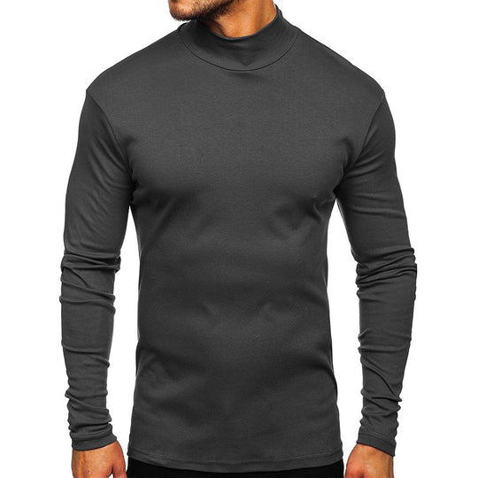 Herren Langarmshirt mit Stehkragen aus hochwertigem Material EB