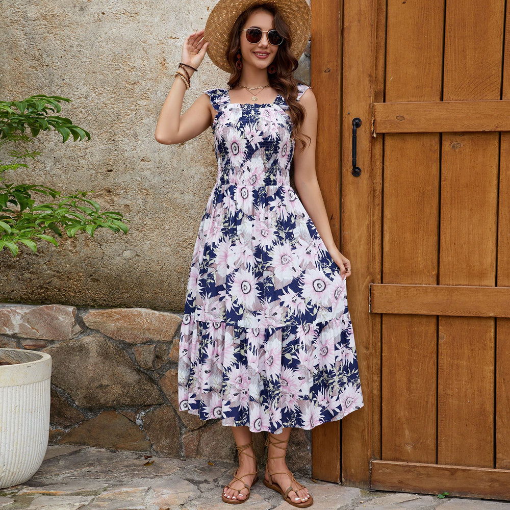 Damen Maxikleid mit floralen Mustern EB