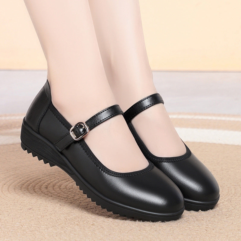 Damen Mary Jane Ballerinas mit modischem Riemen und komfortablem Fußbett EB