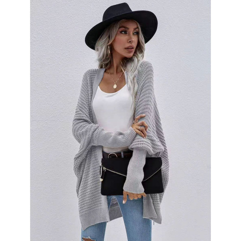 Damen luftige Strickjacke mit offenes Design und feiner Maschenstruktur EB