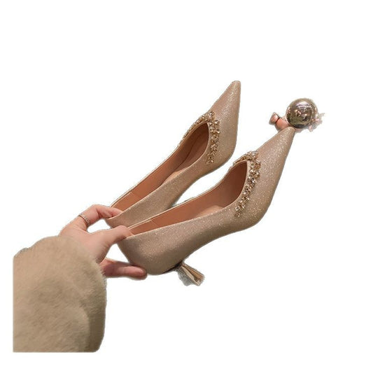 Damen Glamouröse High Heels mit eleganten Strassdetails und spitzem Zehenbereich EB