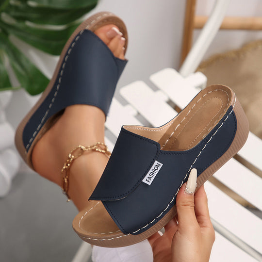 Damen Bequeme Keil-Pantoletten EB