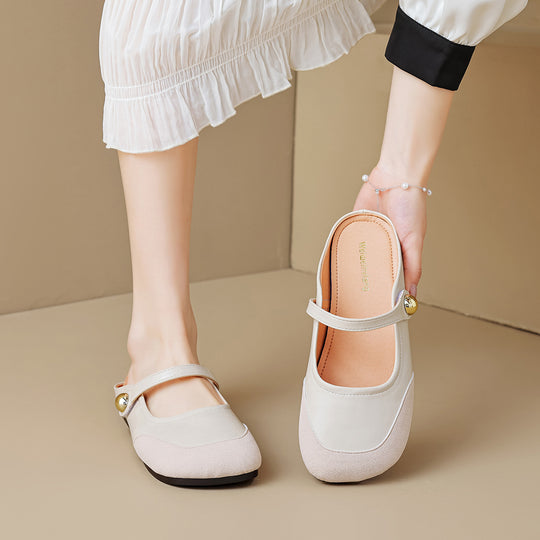 Damen Bequeme Mokassins mit verstellbarem Riemen und eleganter Schnalle EB