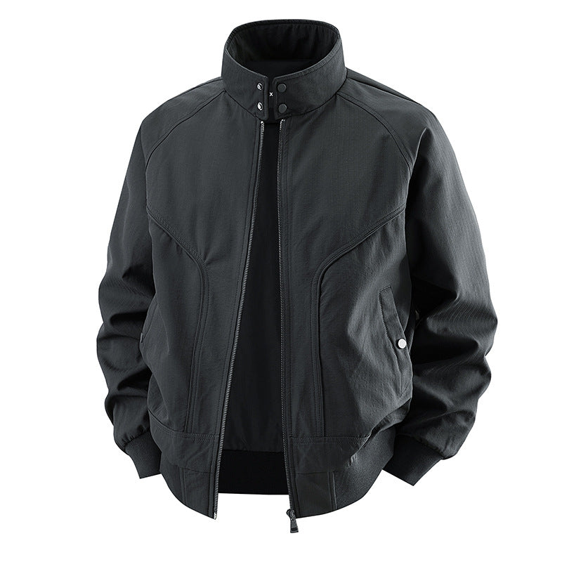Men's  stretch canvas stand-collar utility bomber jacket EB