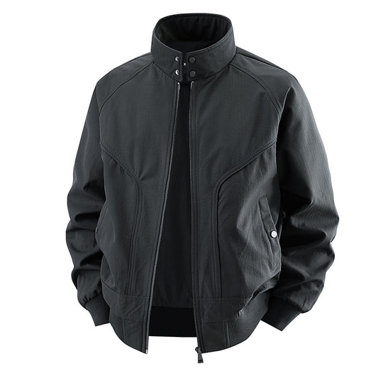Men's  stretch canvas stand-collar utility bomber jacket EB