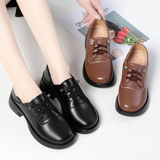 Damen Modische Schnürschuhe mit elegantem Absatz und atmungsaktivem Obermaterial EB