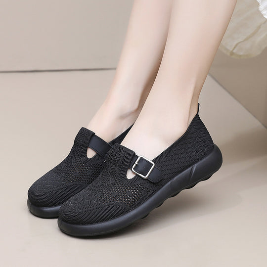 Damen Atmungsaktive Slip-On Schuhe mit verstellbarem Riemen EB